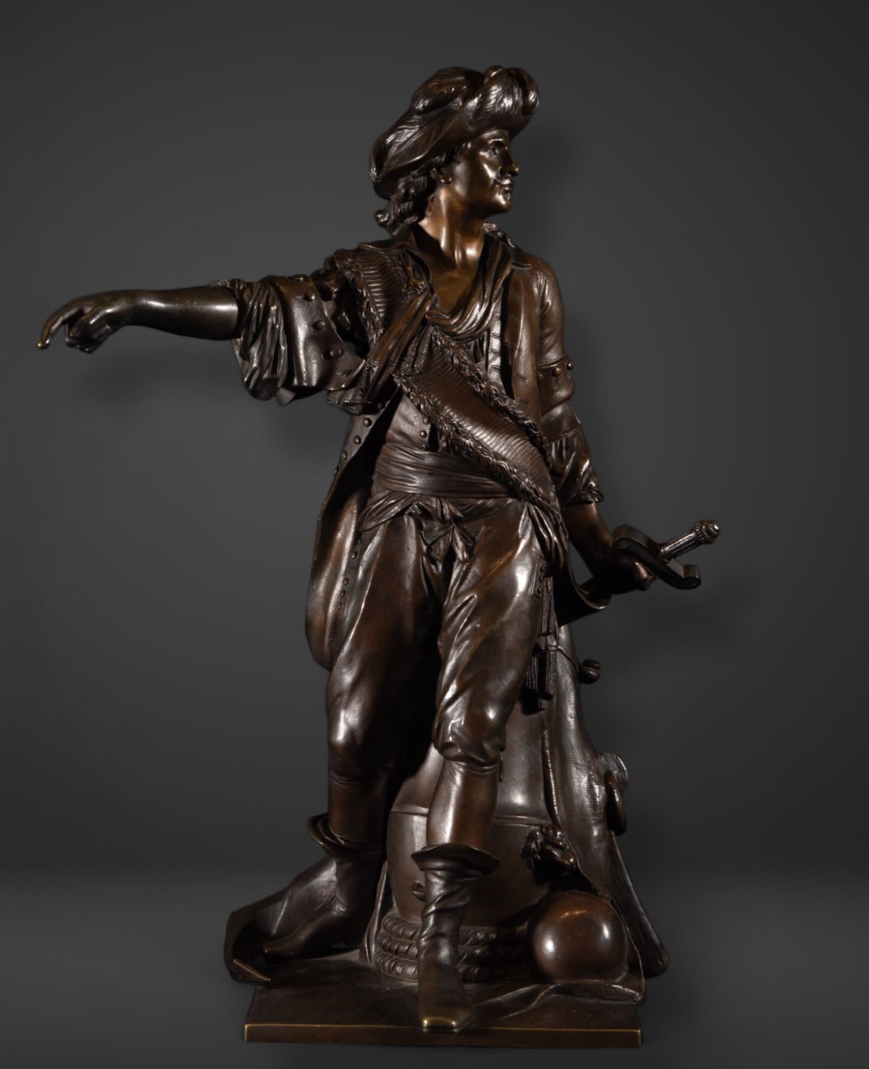 Null Pirate Barbarossa en bronze Grand Tour, 19e siècle
Dimensions : 50 x 35 x 2&hellip;