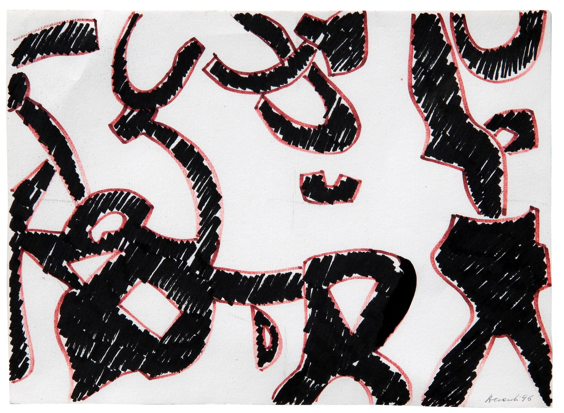 Carla ACCARDI Untitled 1996年，纸板上的钢笔画，厘米，25x35