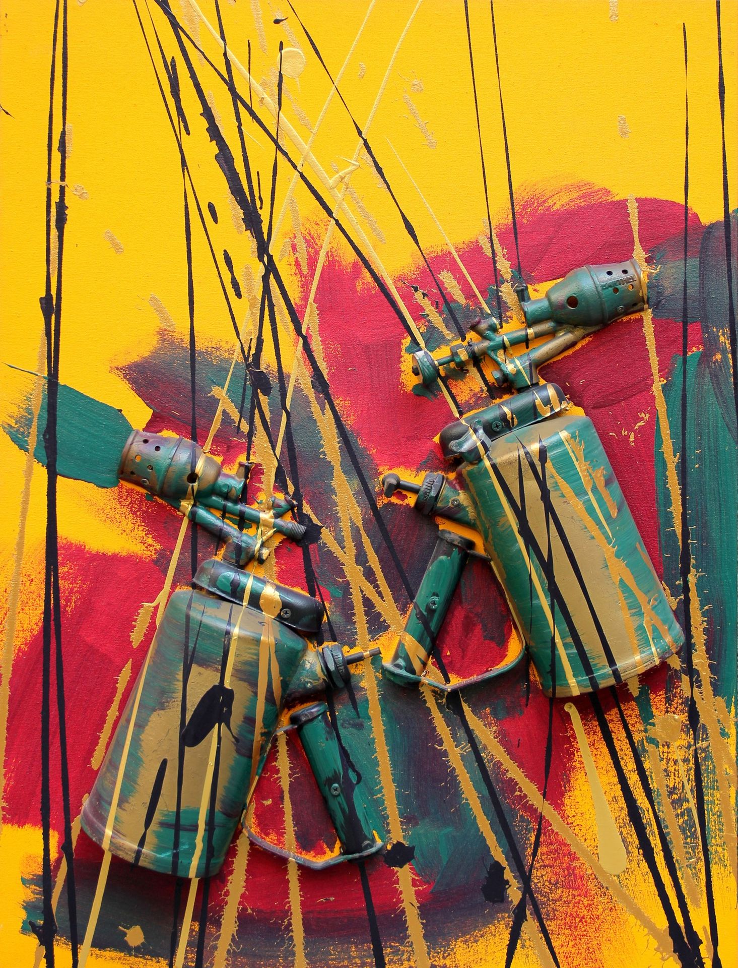 Fernandez ARMAN Untitled 2003, soufflage tranché et acrylique sur toile posée su&hellip;