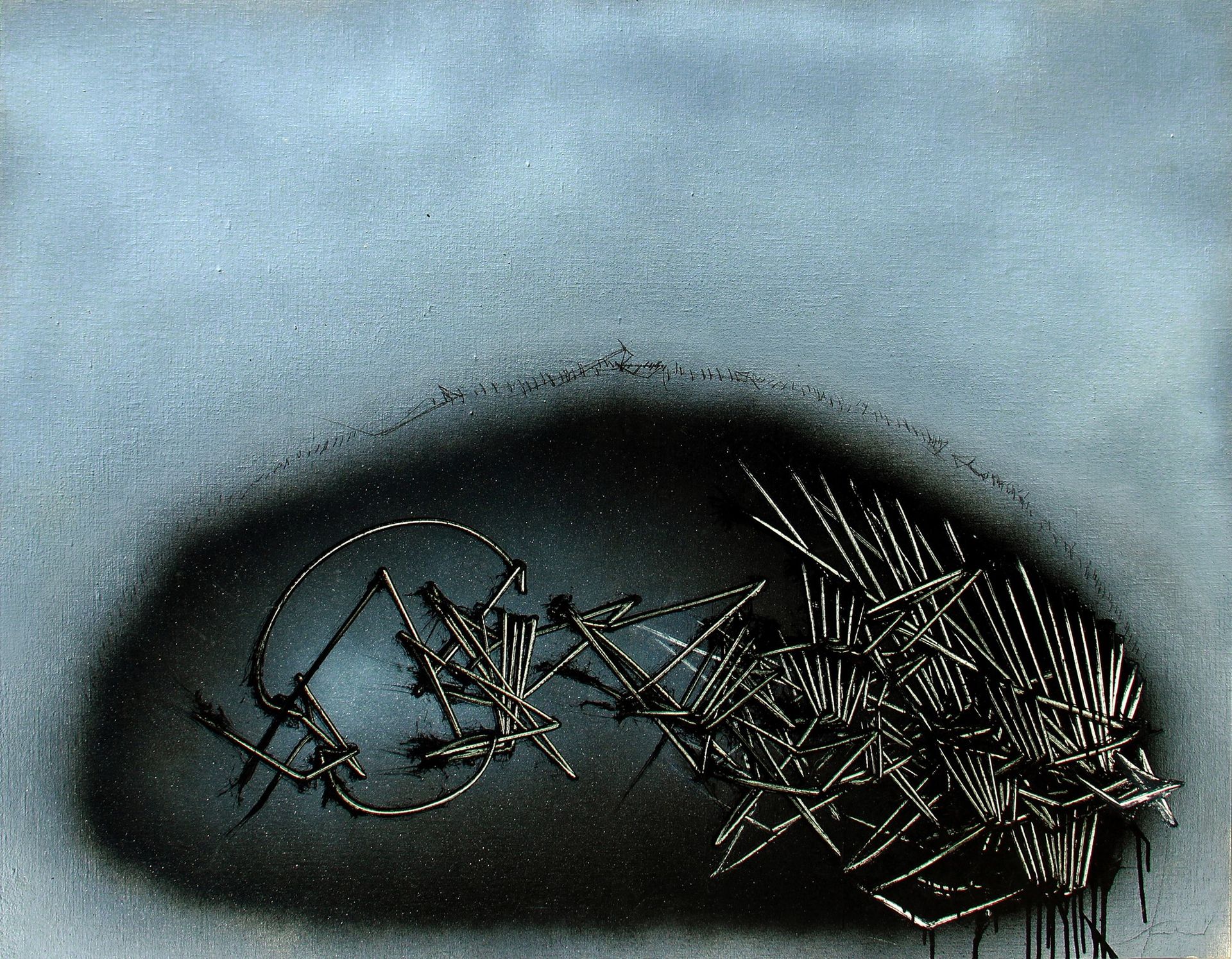 Emilio SCANAVINO Nel ventre 1985, Öl auf Leinwand, auf Karton aufgezogen, 114x14&hellip;