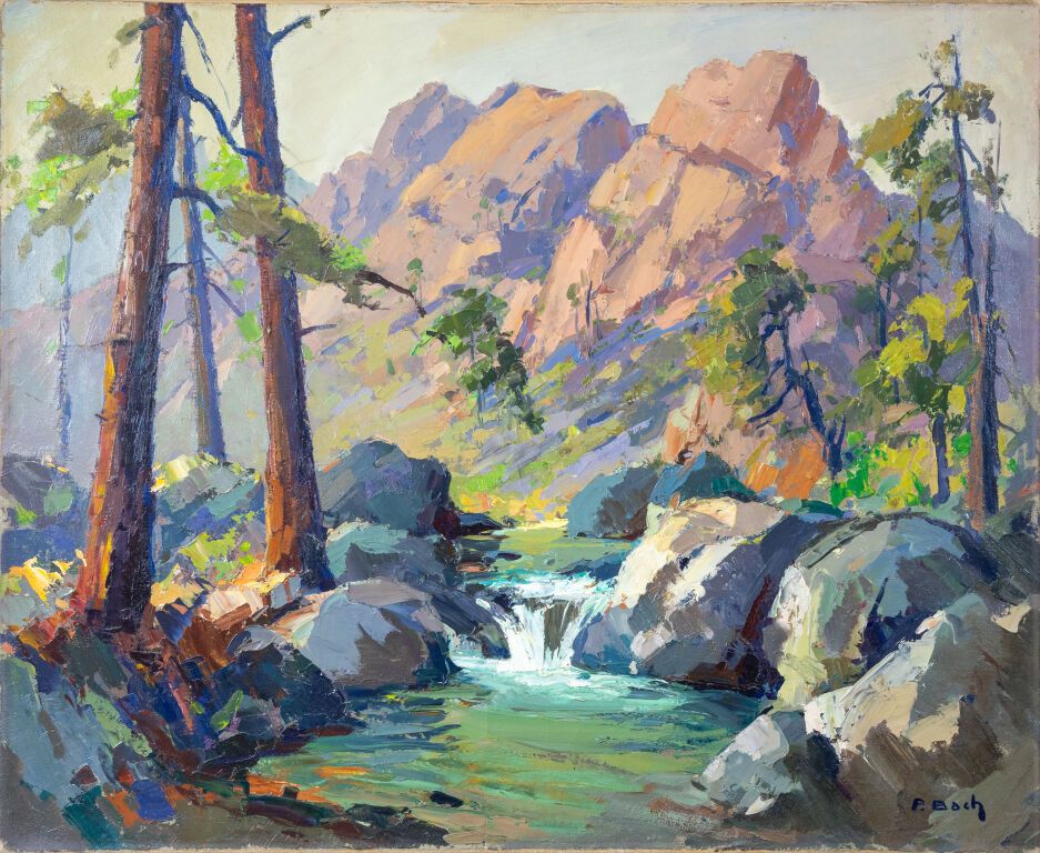 Null Pierre BACH (1906-1971)
"Gorges of Restonica", Corsica.
Oil on canvas.
Sign&hellip;