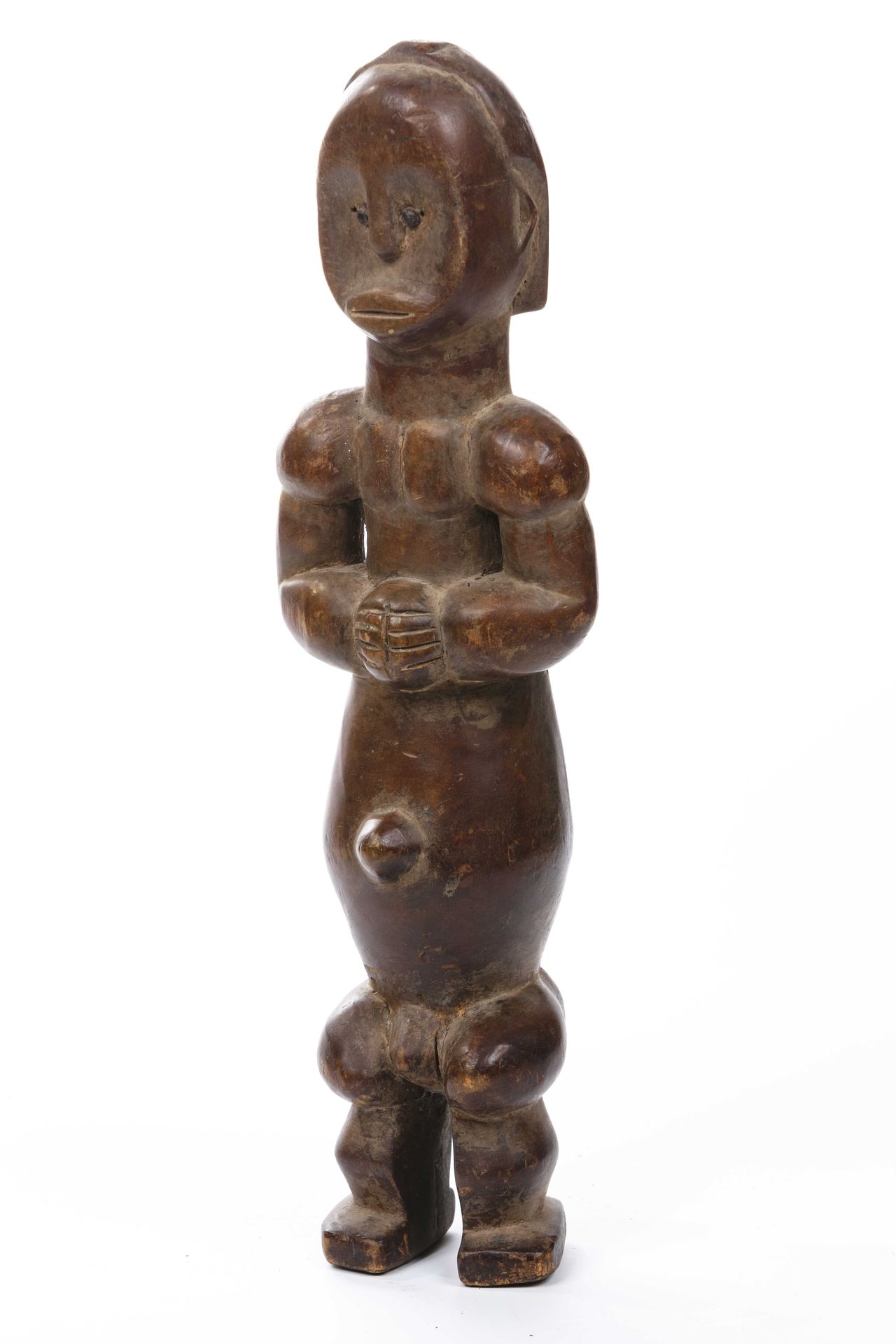 Null Grande reliquiario in stile Fang 
Gabon 
Legno
H : 42 cm
Figura grande e lu&hellip;
