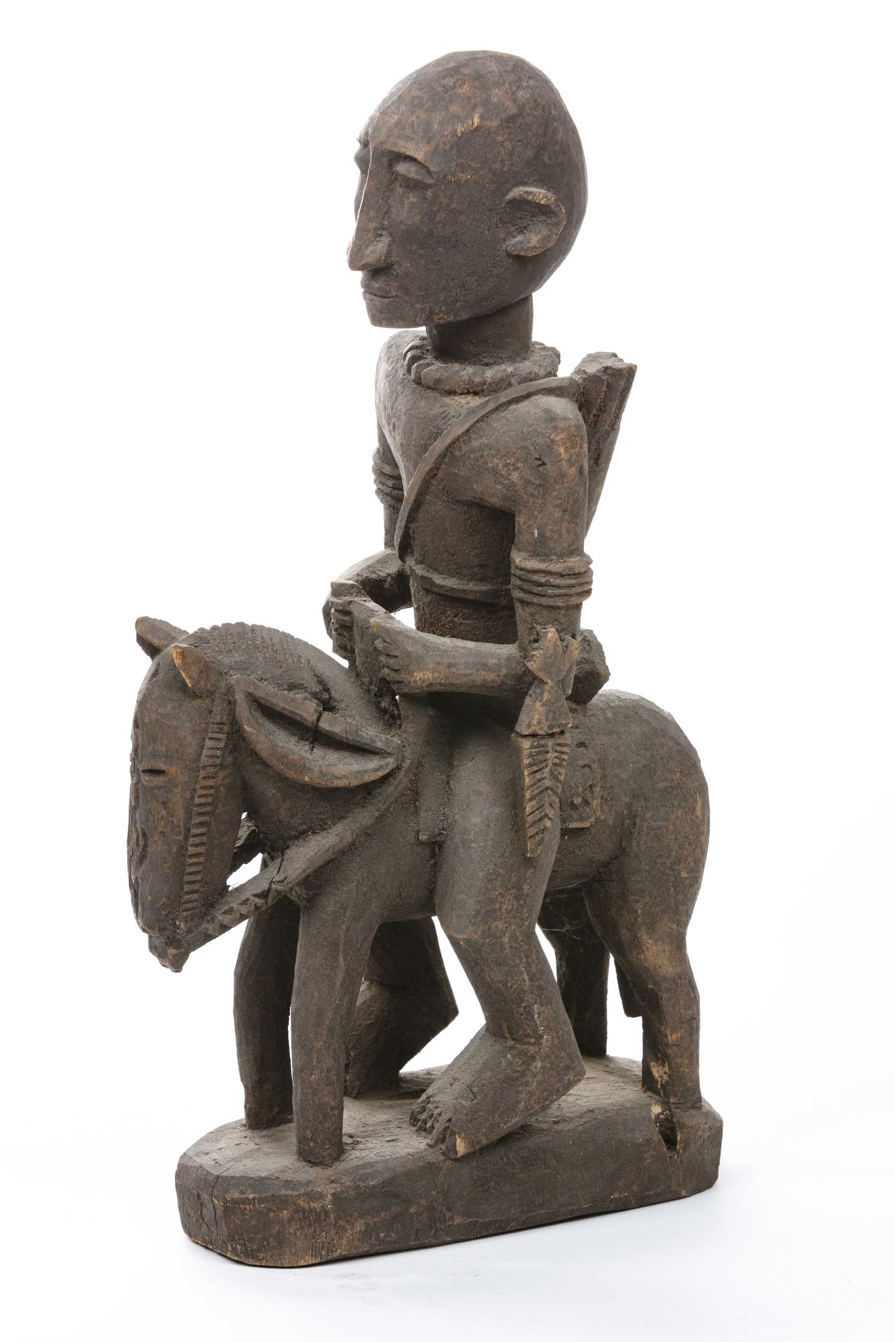 Null Small Dogon style horseman 
Mali
Wood
H : 43 cm
Realistic face, large male &hellip;