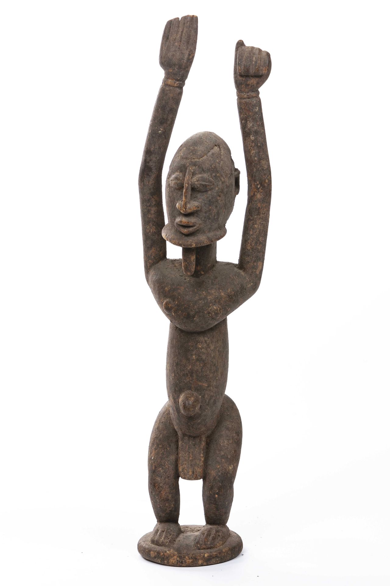 Null Statuette de style Dogon Tellem 
Mali 
Bois 
H : 39 cm 
Personnage masculin&hellip;