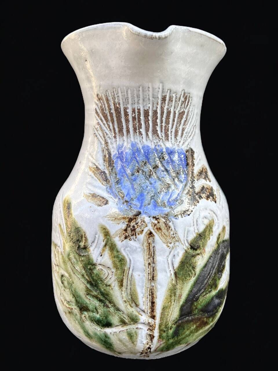 Null Albert THIRY (1932-2009)
Krug aus glasierter Keramik mit Blumendekor.
Auf d&hellip;