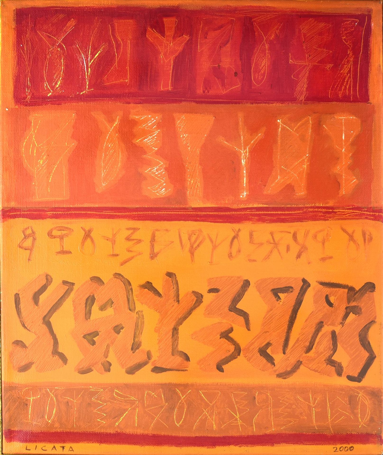 Riccardo Licata Riccardo Licata

构成

布面油画，55x46厘米

签名



于2000年执行



该作品附有但丁-韦奇亚&hellip;