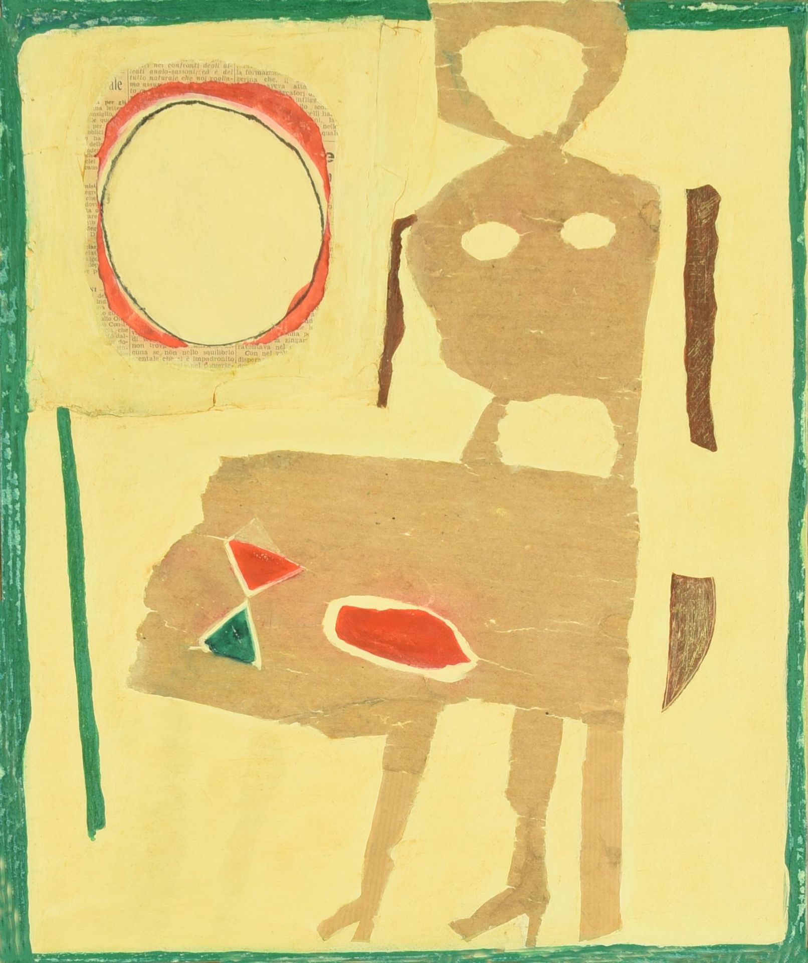 Franco Gentilini Franco Gentilini

BANCHETTO

纸上钢笔画和拼贴画，贴在画布上，45x31厘米



于1965年执&hellip;