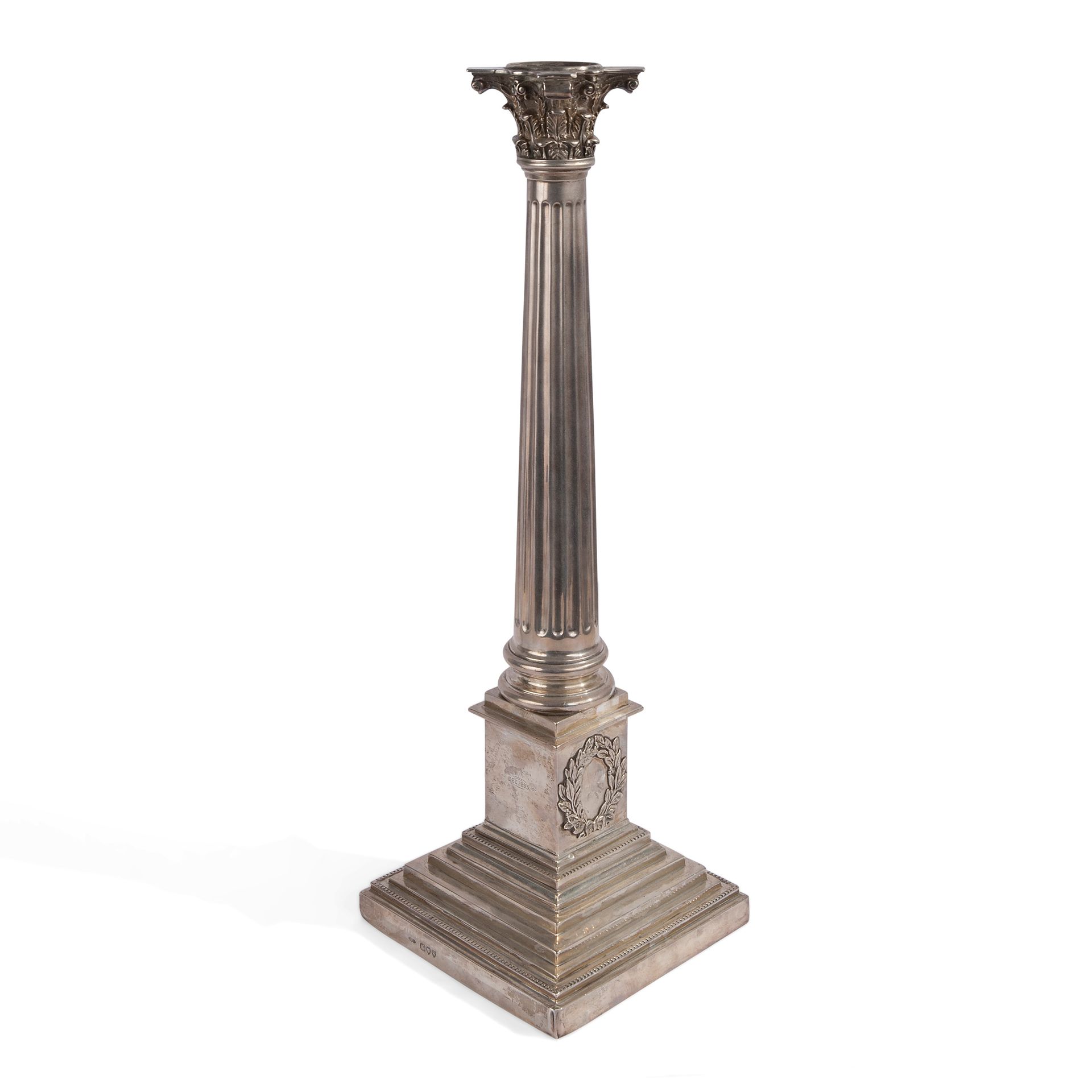 Silver column lamp Mit korinthischem Kapitell, Londoner viktorianische Zeit Abme&hellip;