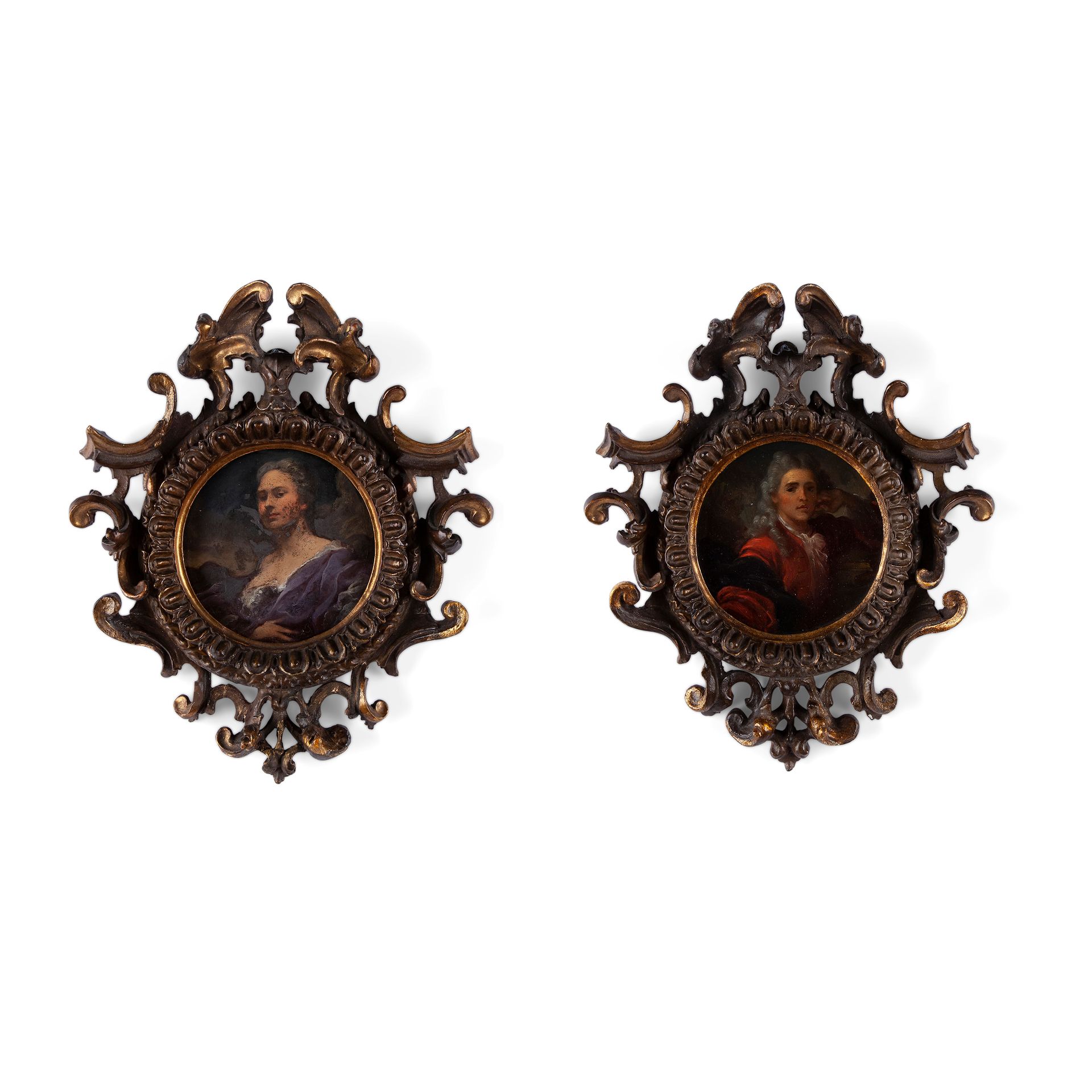 Portrait miniature pair of a gentleman and a lady, Veneto or Emilia, 18th centur&hellip;