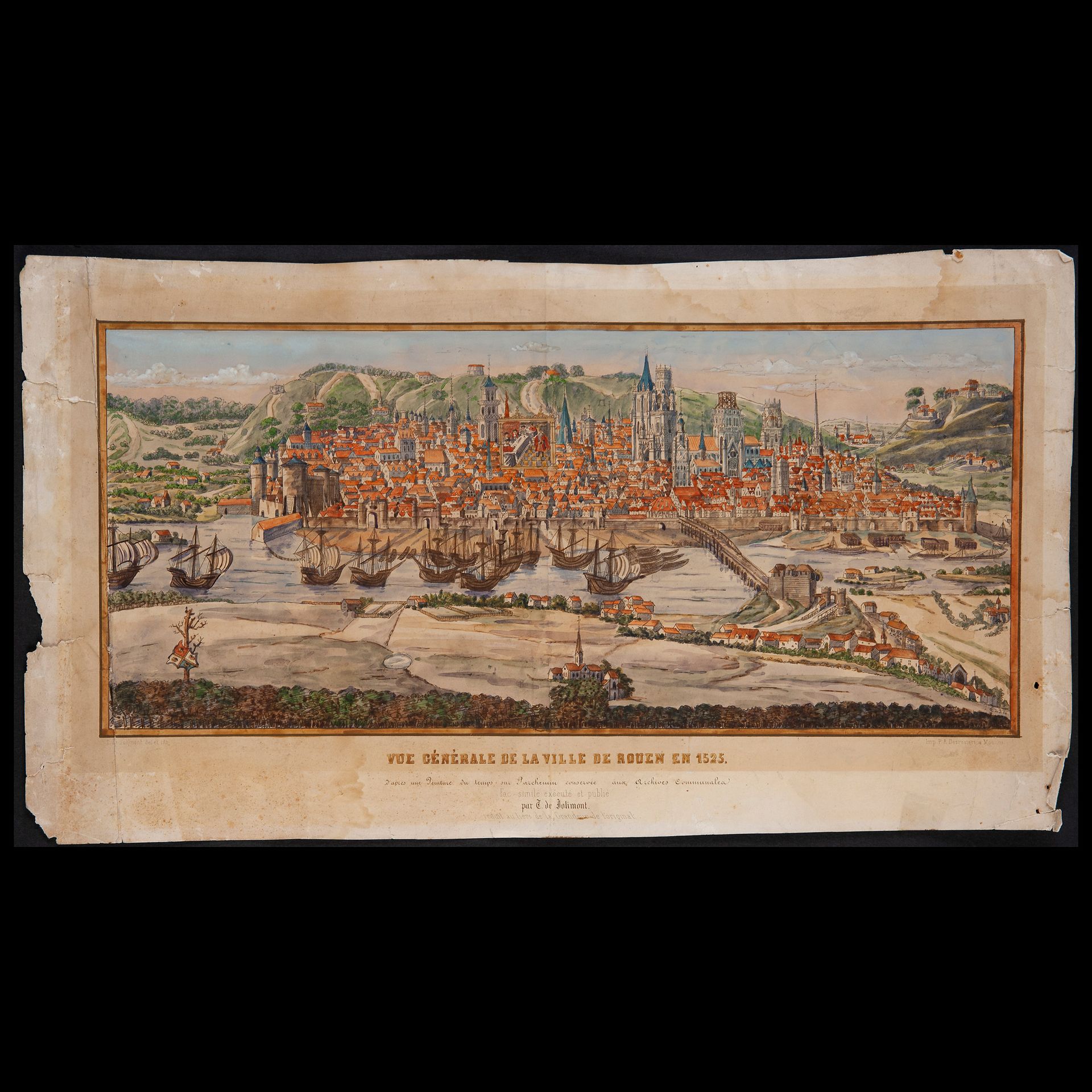 T. De Johmont, 'Vue Générale de la Ville de Rouen en 1525', France late 18th cen&hellip;