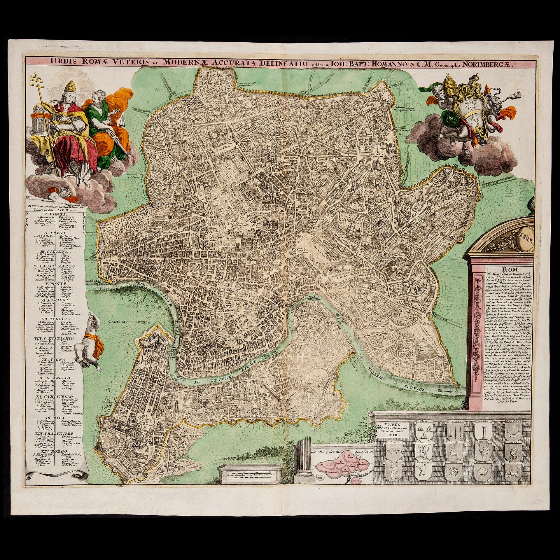 Johann Baptist Homann (1664-1724), 'Urbis Romae Veteris ac Moderna', Nuremberg l&hellip;