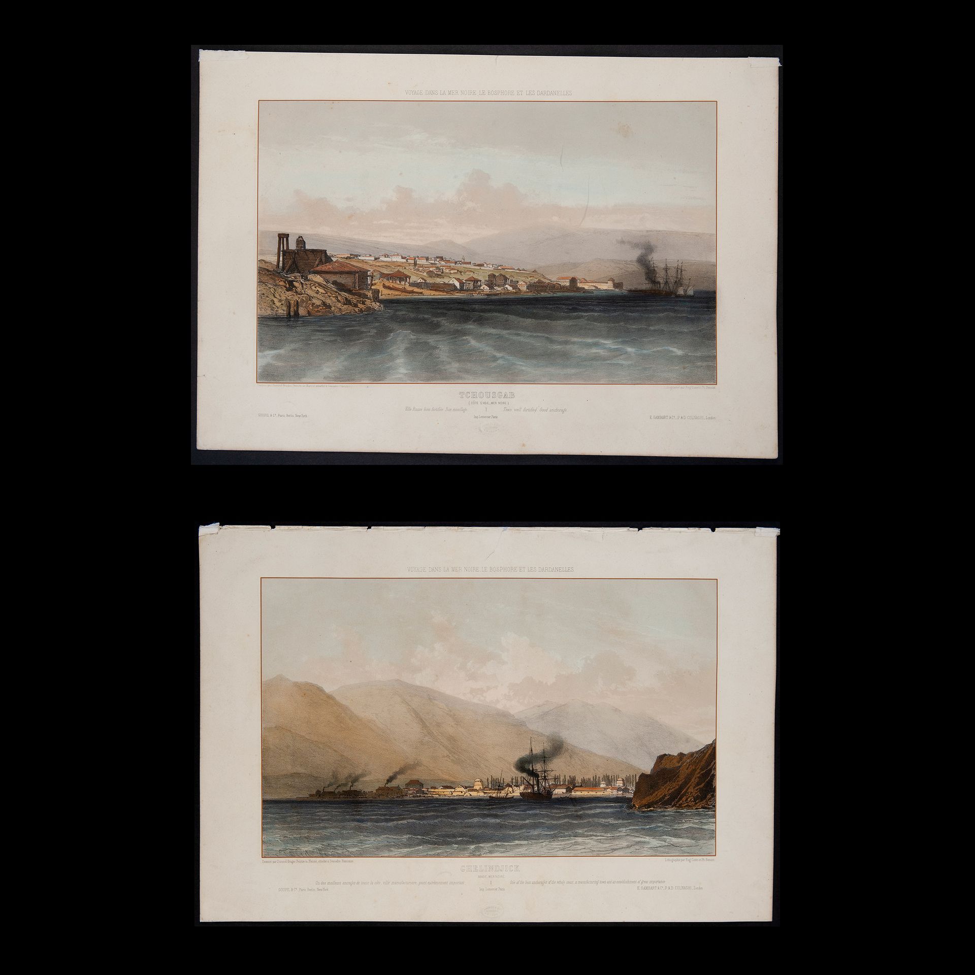 Pair of French lithographs 'Voyage dans la Mer Noire, le Bosphore, la Mer de Mar&hellip;