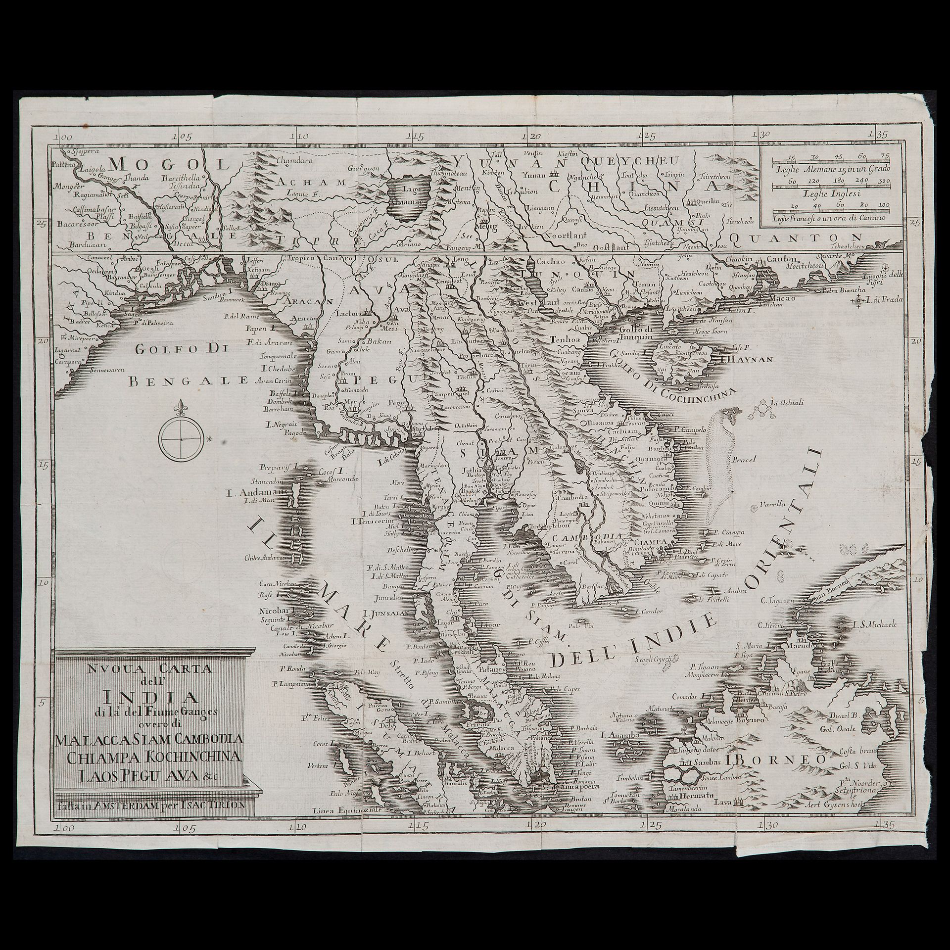 Isaak Tirion (Utrecht 1705 – Amsterdam 1765), 'Nuova Carta dell'India', Amsterda&hellip;
