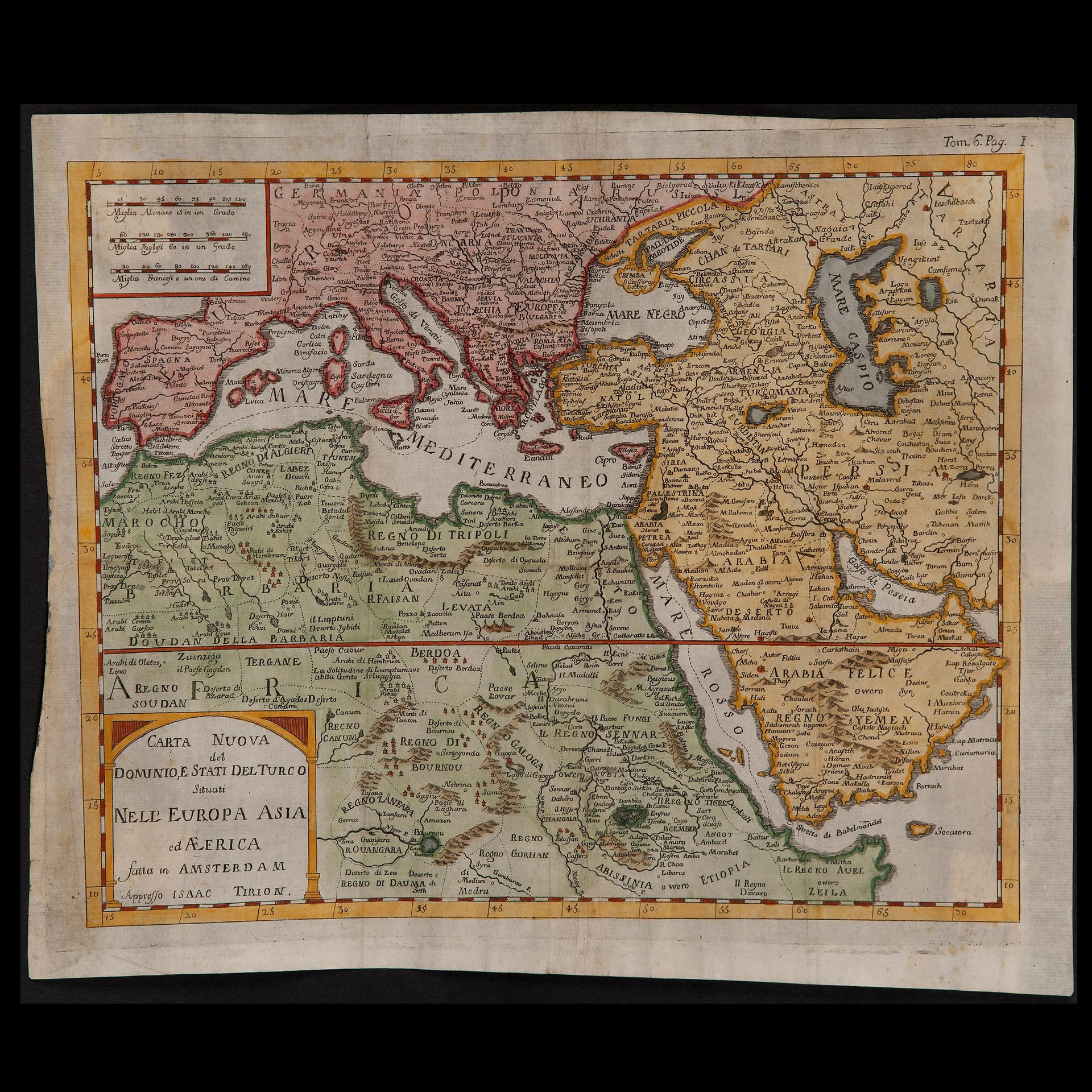 Isaak Tirion (Utrecht 1705 – Amsterdam 1765), 'Carta nuova del dominio e stati d&hellip;