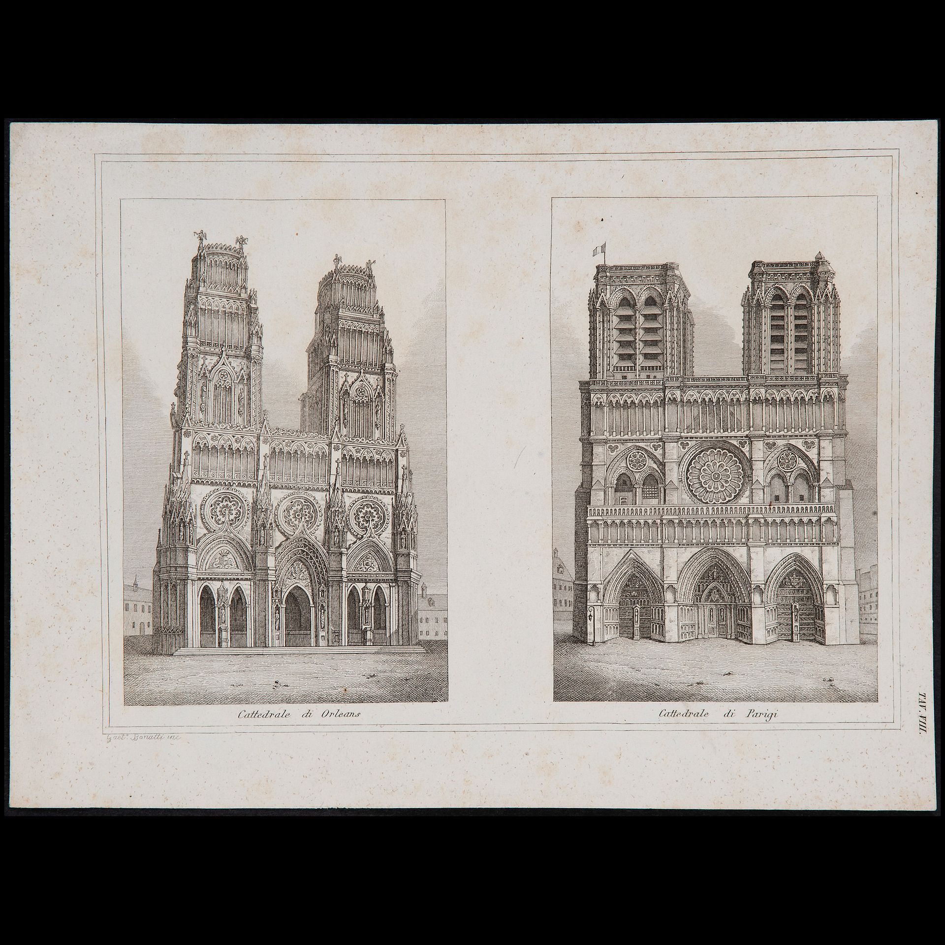 Gaetano Bonatti (active 1834-1851), The Cathedrals of Orleans and Paris, Venice &hellip;