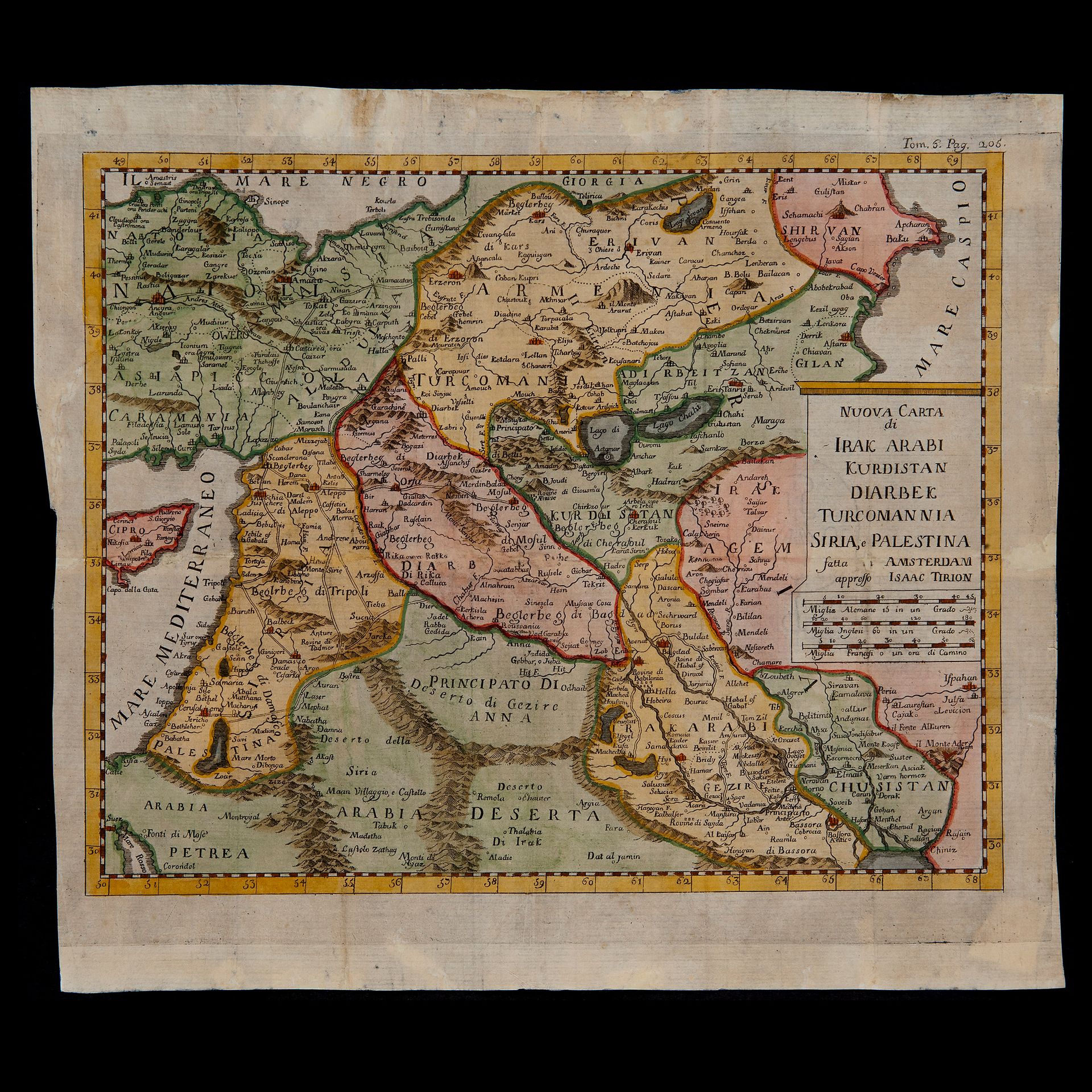 Isaak Tirion (Utrecht 1705 – Amsterdam 1765), 'Nuova carta di Irak Arabi,Kurdist&hellip;