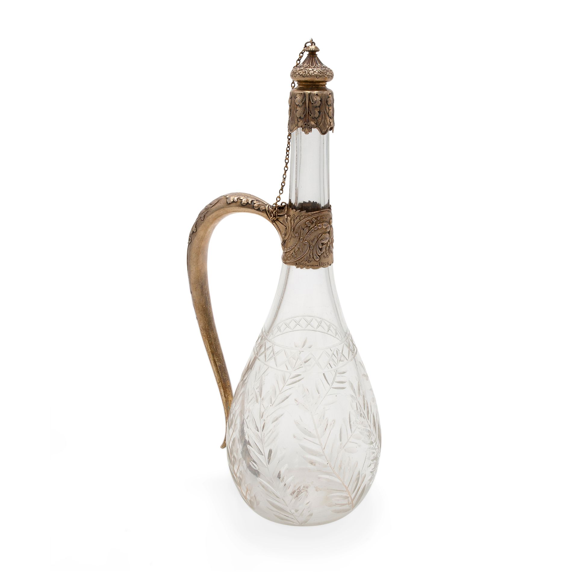 American Liberty jug in silver and crystal Inciso sul corpo con motivi vegetali,&hellip;