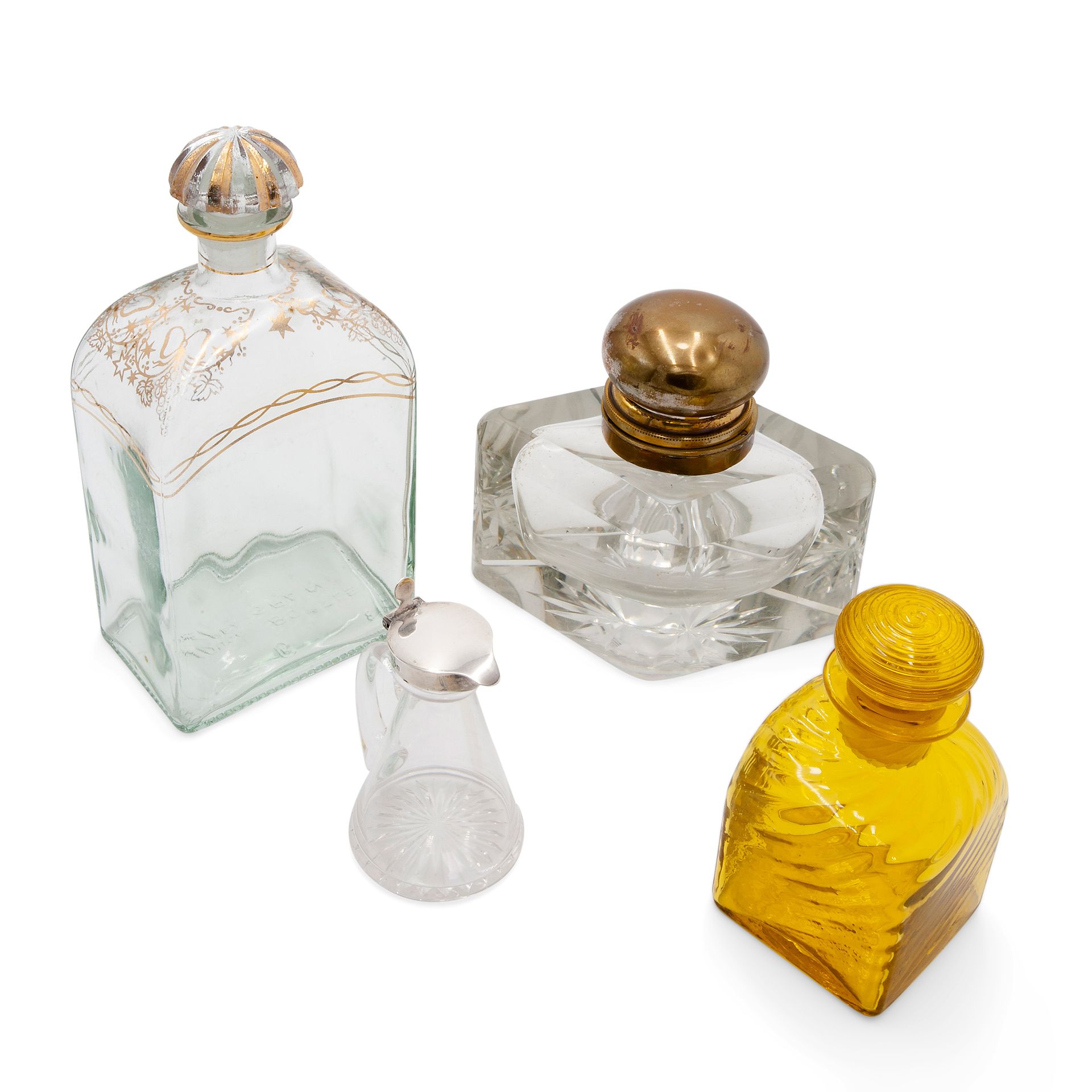 Set of elegant glass bottles Gruppe bestehend aus: Likörflasche aus Glas, mit ge&hellip;