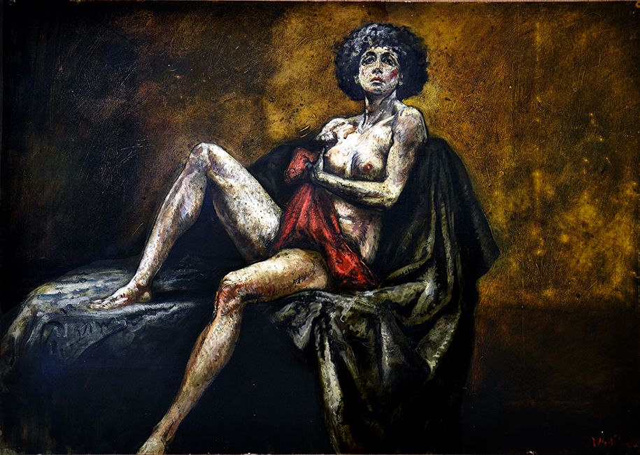 ALBERTO SUGHI, Figura femminile 阿尔贝托-苏加尔斯

(切塞纳1928-博洛尼亚2012)



女性形象，1974年

画布上&hellip;