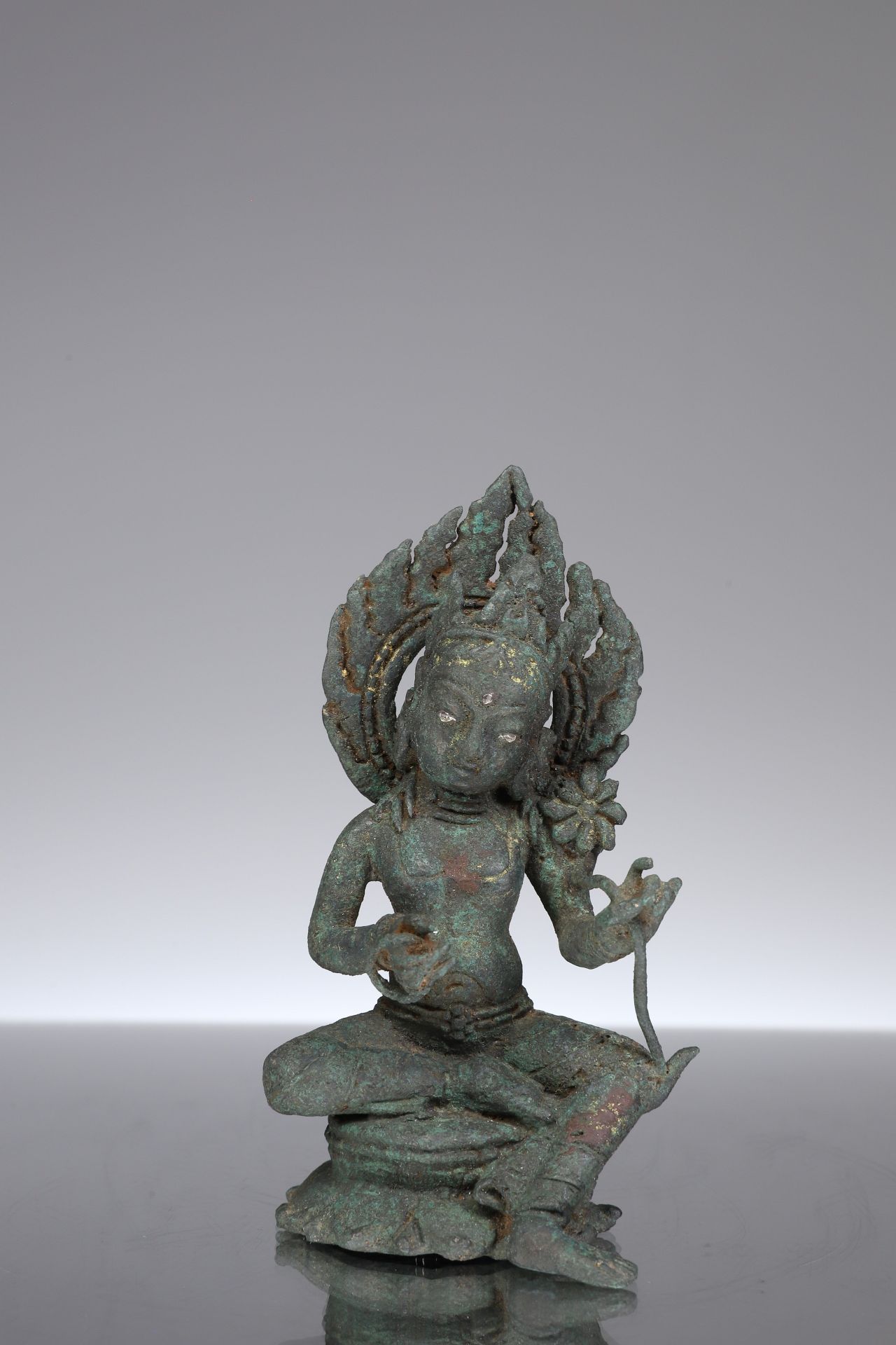 SEATED TARA Bronze with traces of Gold


West-Himalaya , 10th to 11th century


&hellip;
