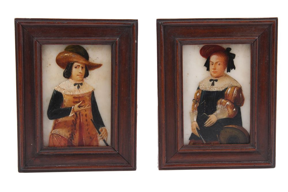 Null Paire de portraits. Probablement d'Allemagne du Sud ou d'Italie, XVIIe sièc&hellip;