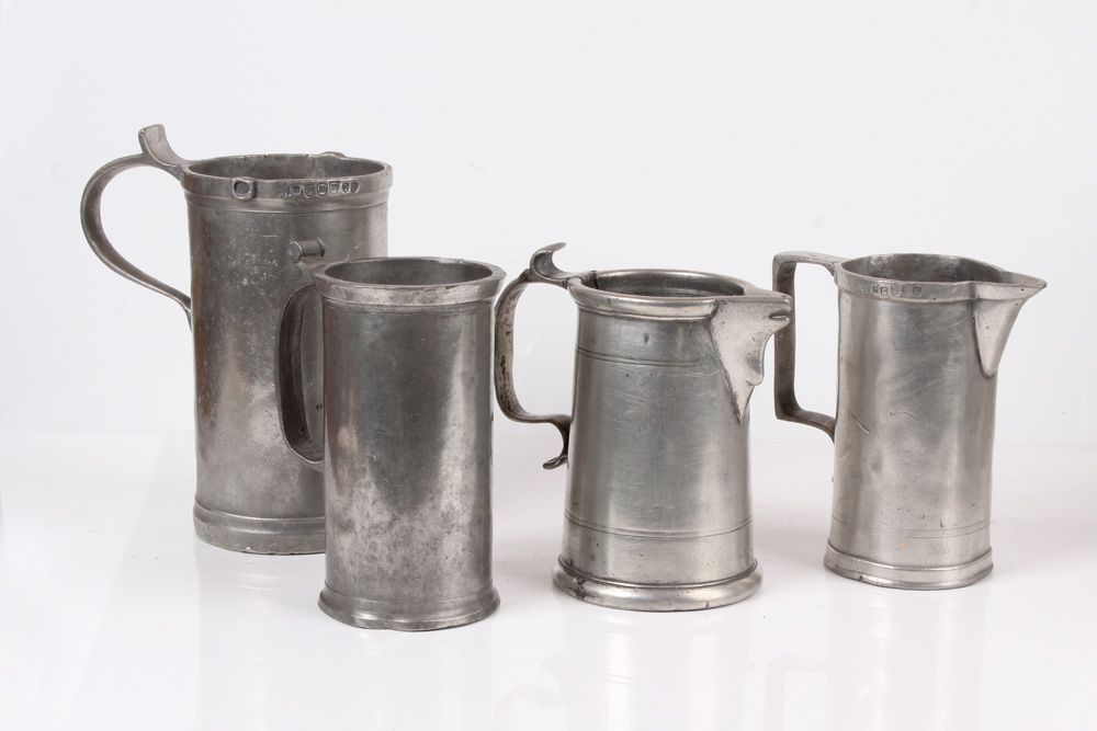 Null Four different. Calibration vessels. German, around 1900, pewter. With cali&hellip;