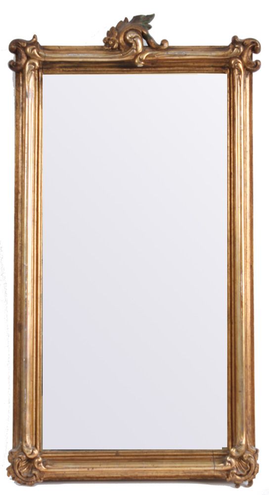 Null Miroir de table. 19e siècle. Rectangulaire avec sculpture, doré. H : 75 x 4&hellip;