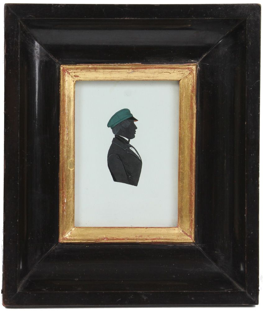 Null Silhouette. Late 19th century. Silhouette of a young man. Wood, under glass&hellip;
