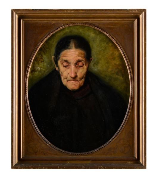 Pittore del XIX secolo ( - ) Ritratto di vecchia signora Olio su tela cm 61x50 Ó&hellip;