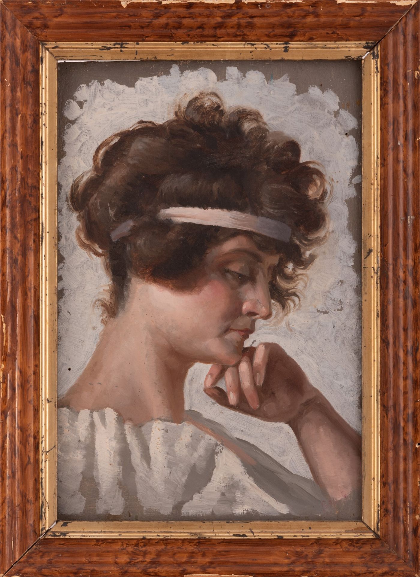 Dipinto figura femminile inizi XX secolo Anfang des 20. Jahrhunderts2