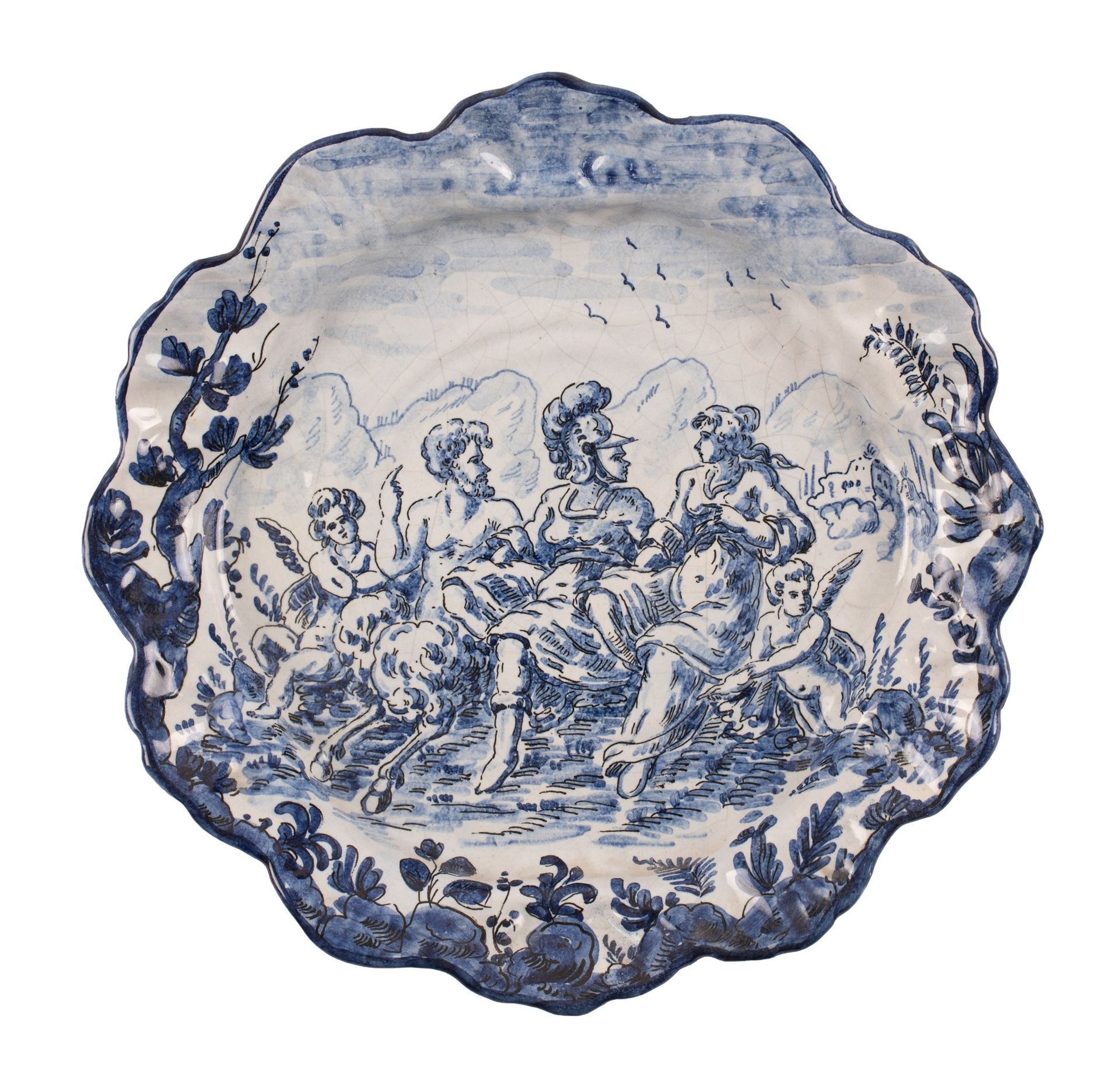 Piatto in porcellana Savona inizi XIX secolo Porcellana dipinta Ø cm 33,5 inizi &hellip;
