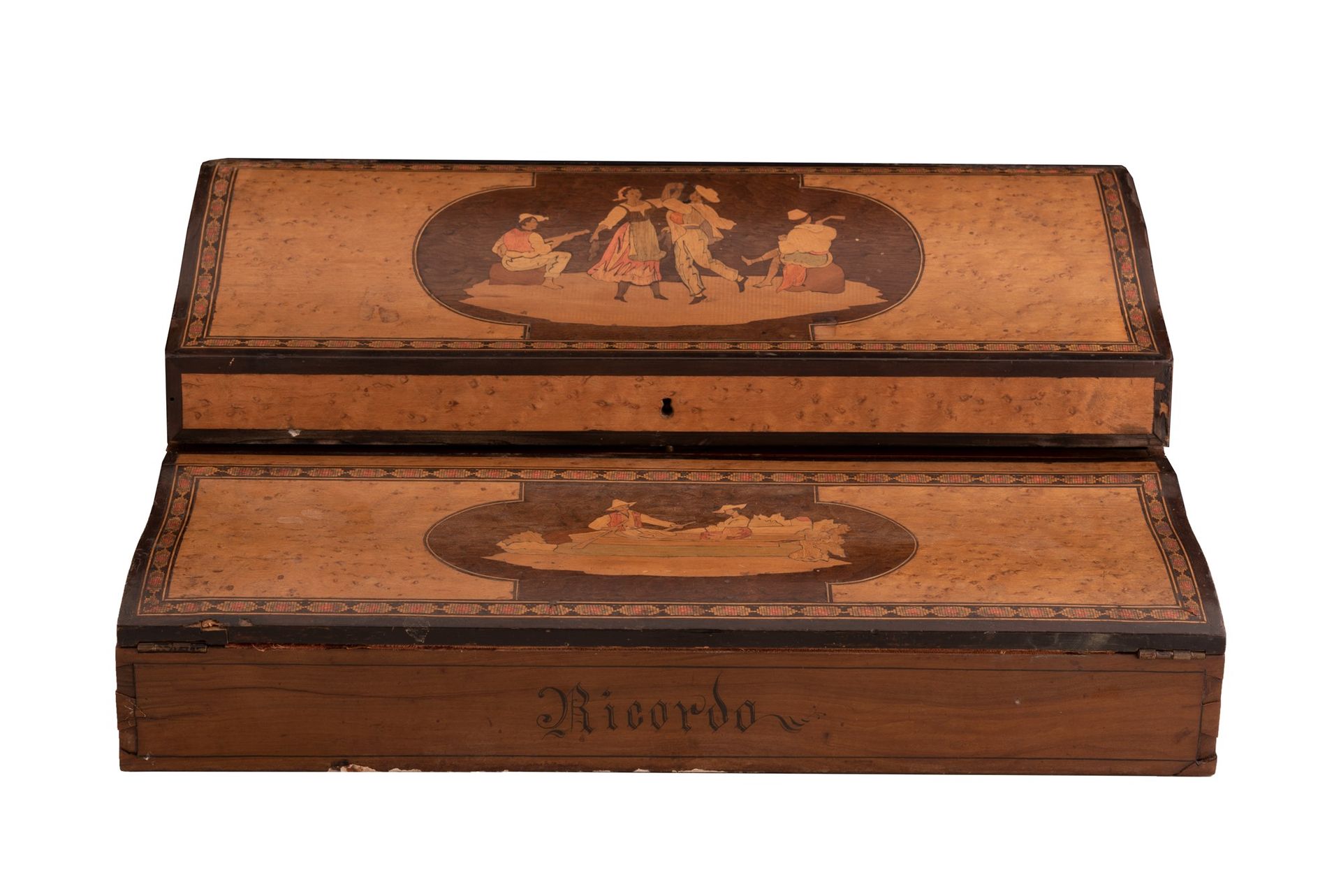 Portalettere sorrentino in legno Inizi XIX secolo cm 17x41x16 Anfang des 19. Jah&hellip;