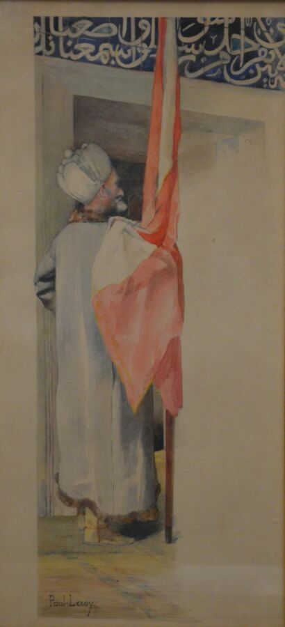 Null Paul LEROY (1860 - 1942)

Le porte étendard

Aquarelle sur papier. 

Signée&hellip;