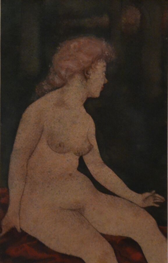 Null GUERIN G.

粉红色头发的裸体

水彩和水粉画，右上方有签名

视力：22，5 x 14厘米
