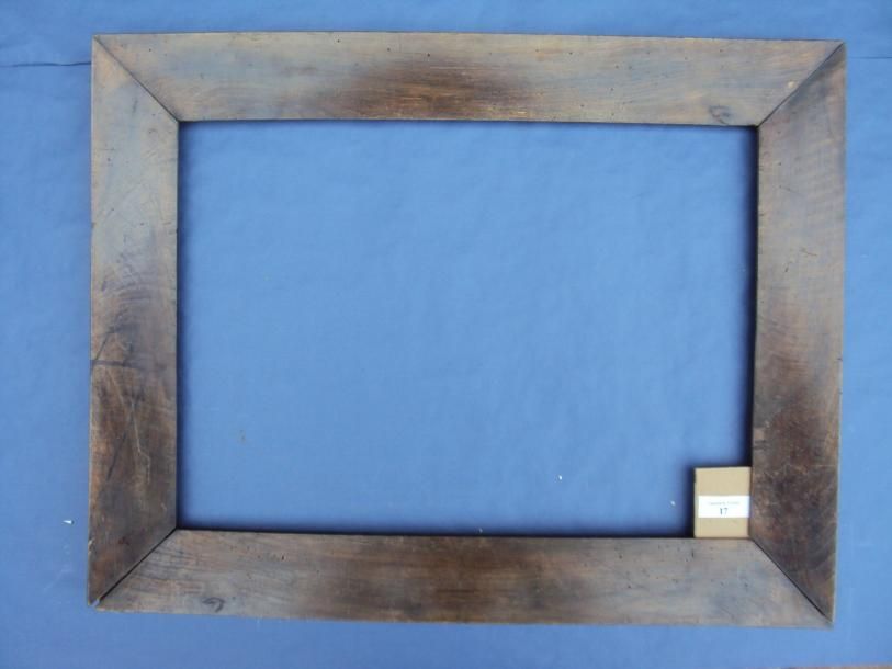 Null Cadre à pente en placage de noyer XIXe siècle (piqué) 40,5 x 57,4 - Profil &hellip;