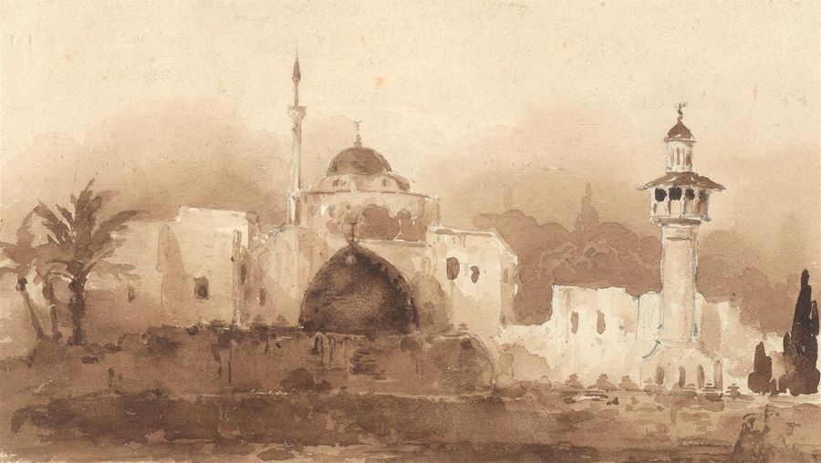 Null Attribué à Auguste BIARD (1798-1882)
Mosquée ottomane
Lavis d'encre brune.
&hellip;