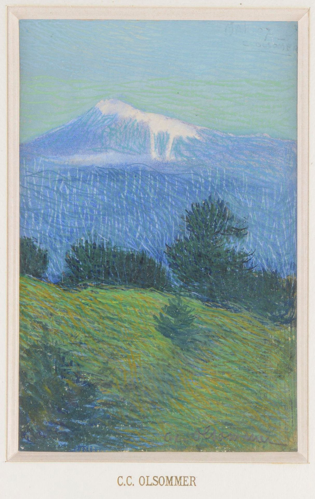 Null Charles Clos OLSOMMER (1883-1966) "Paisaje de montaña", Pastel sobre papel &hellip;