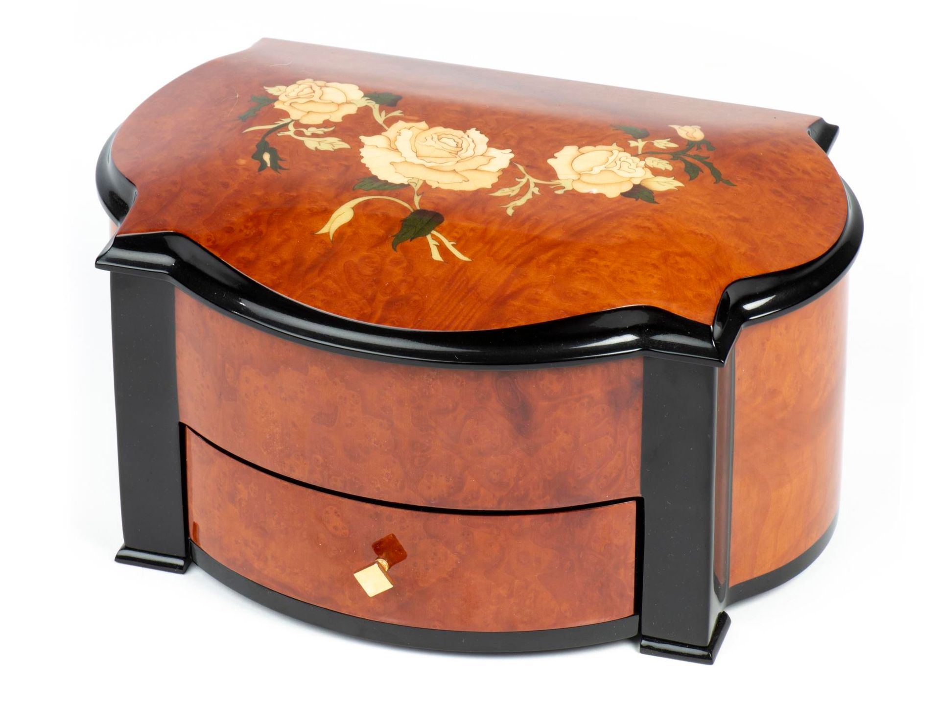 Null REUGE, Caja de música en madera y decoración de marquetería con cajón, 72 c&hellip;