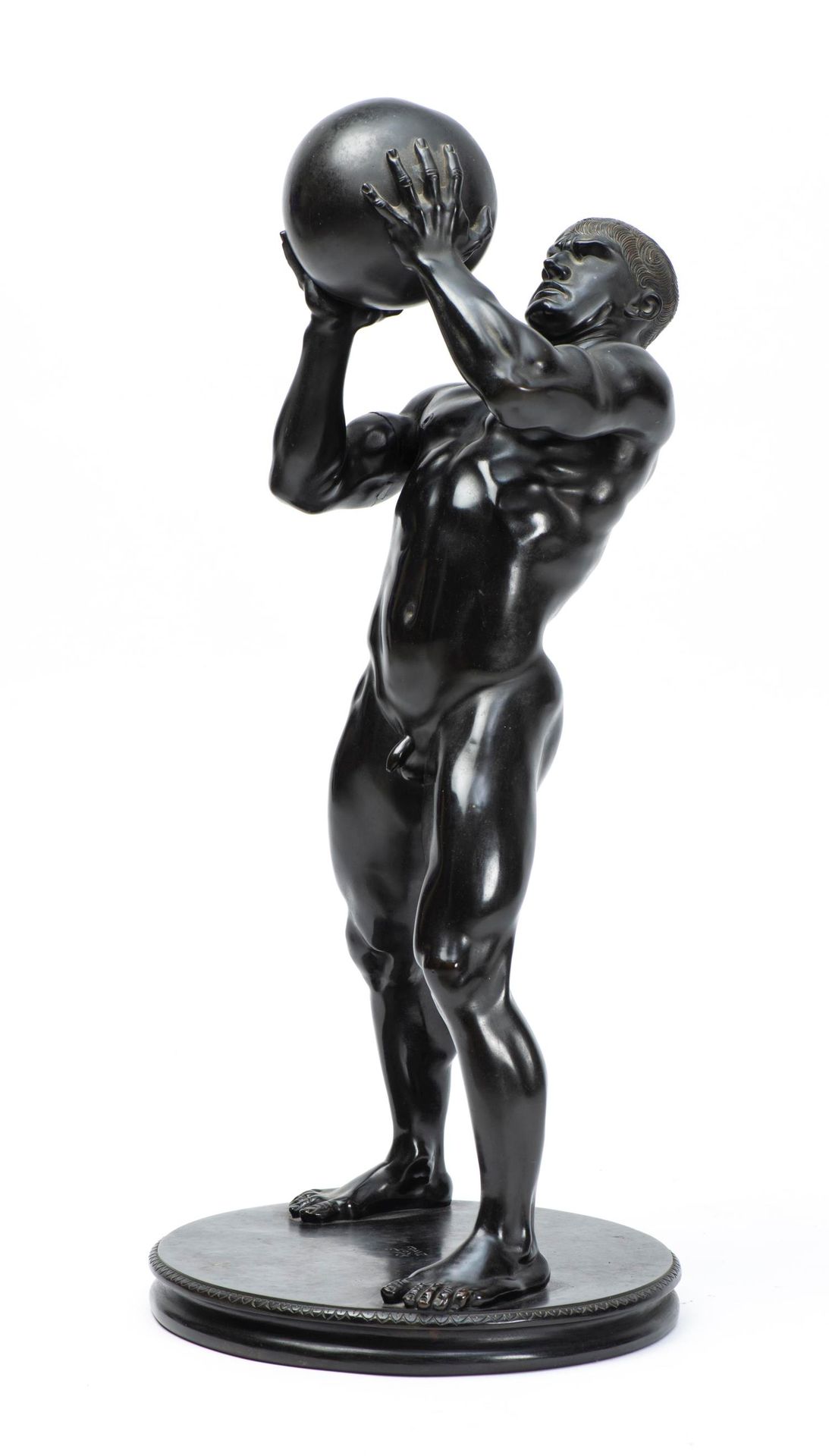 Null Franz VON STUCK (1863-1928), "L'athlète", ca. 1905, Bronzeskulptur mit schw&hellip;