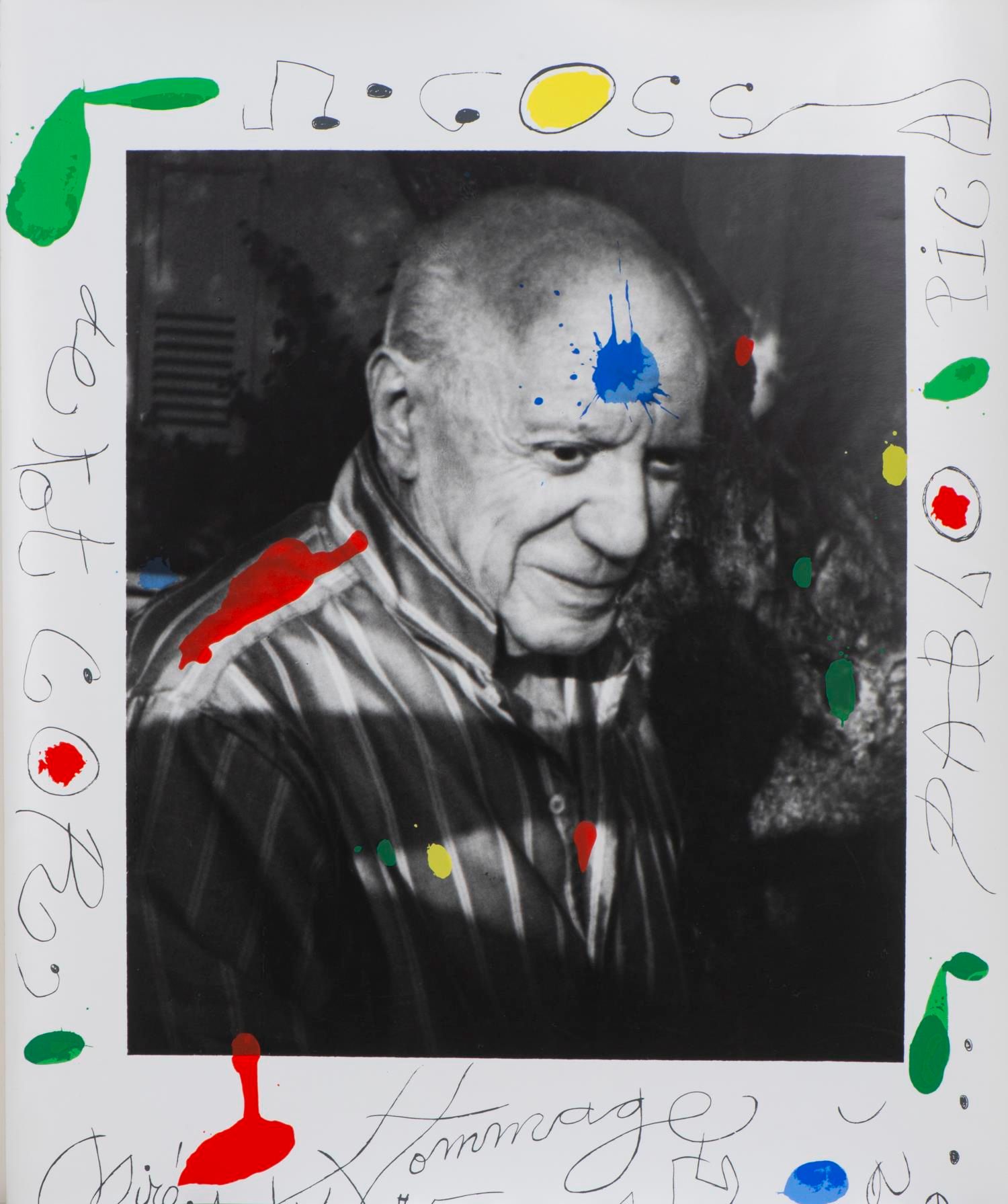 Null Joan MIRO (1893-1983) "Hommage à Picasso" Siebdruck und Fotografie auf gewe&hellip;