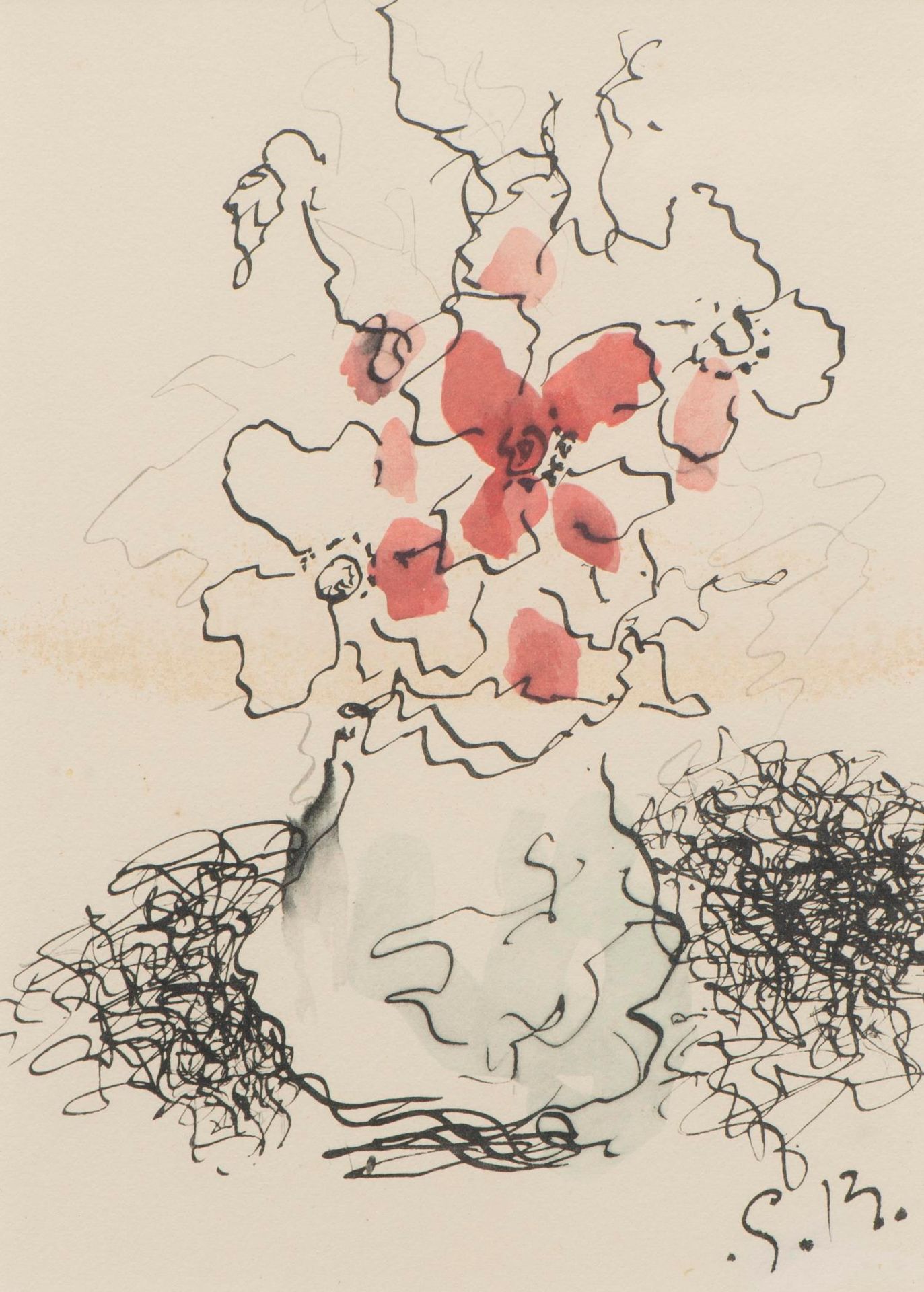 Null Georges BRAQUE (1882-1963), "Le Vase", Lithografie, im Stein unten rechts s&hellip;