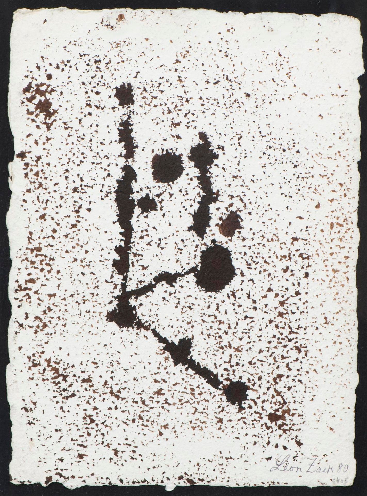 Null Léon ZACK (1892-1980), "Composition" 1980, encre sur papier, signé et daté &hellip;