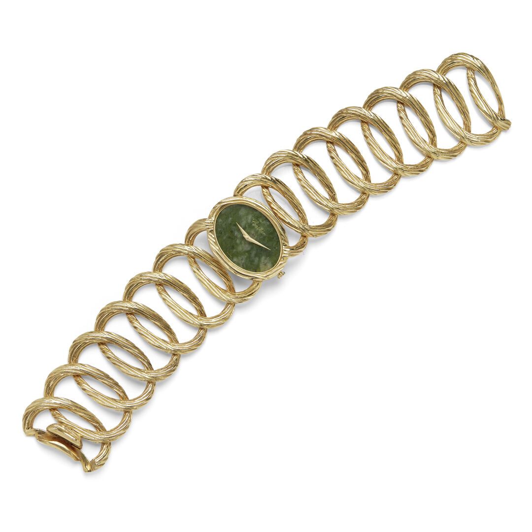 CARTIER PAR PIAGET Ladies' jade and gold bracelet watch by Cartier



The oval n&hellip;