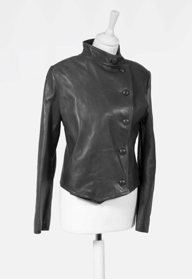 Christian DIOR Boutique Blouson en cuir anthracite - Légères usures aux épaules
&hellip;