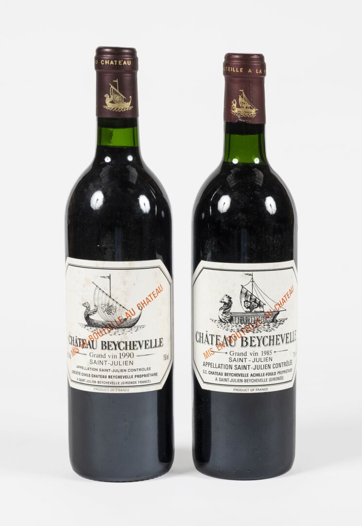 2 bouteilles Château Beychevelle 1985 et 1990 -1 bottle Château Beychevelle 1985&hellip;