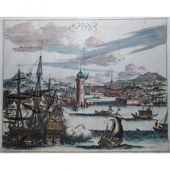 Montanus A. View of Havana, Cuba, Year 1671 17世纪的港口和哈瓦那市的景色。一幅关于繁华的古巴首都和著名的摩罗要塞的&hellip;