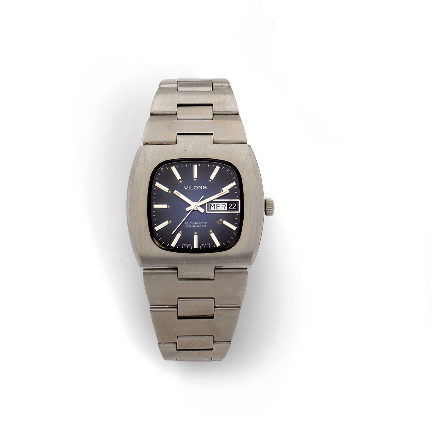 VILONG VILONG
Reloj de pulsera de acero inoxidable para hombre, circa 1970, esfe&hellip;