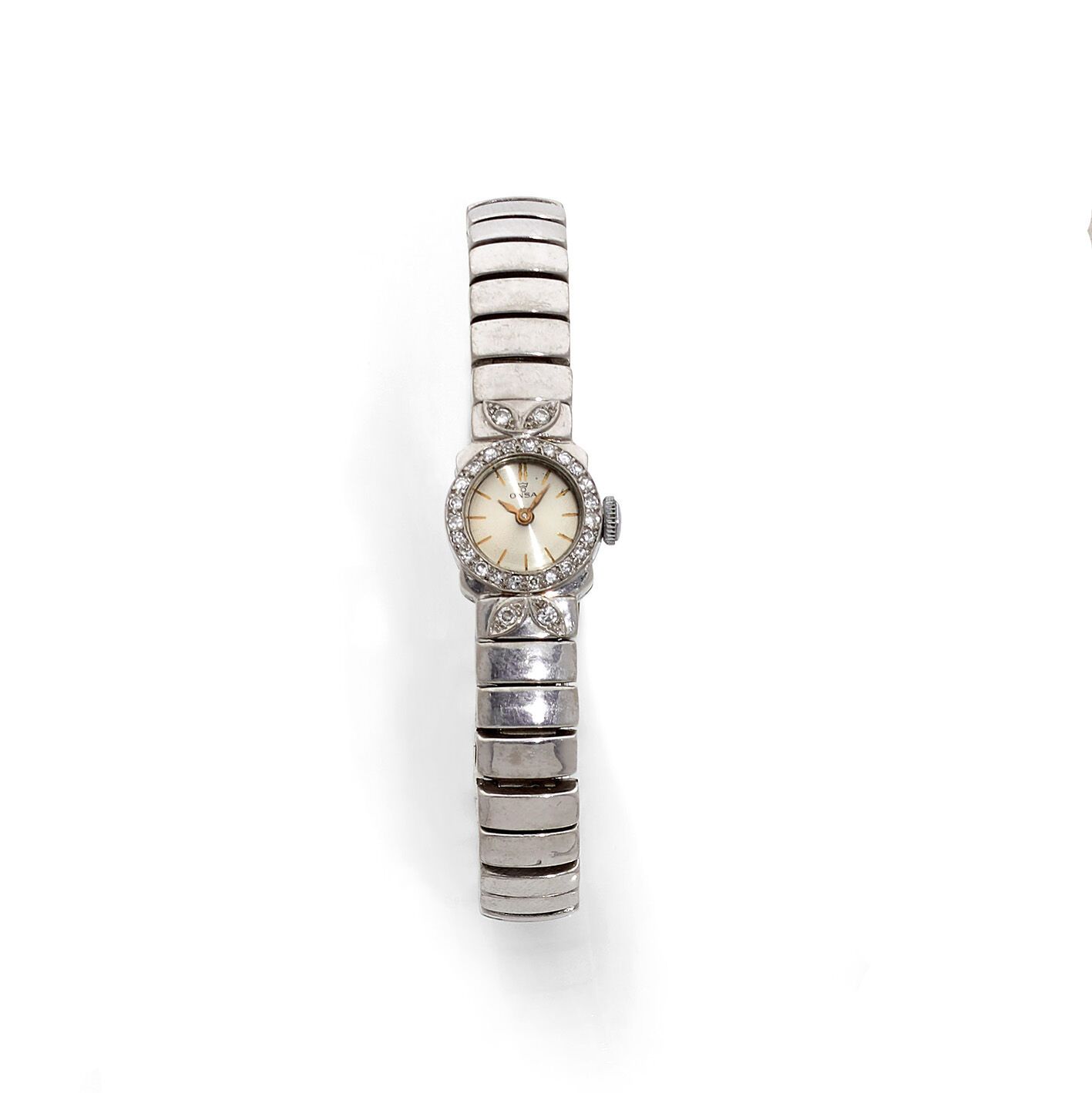 ONSA ONSA
Lady's watch in 18K (750 thousandths) white gold, circa 1950, azure si&hellip;