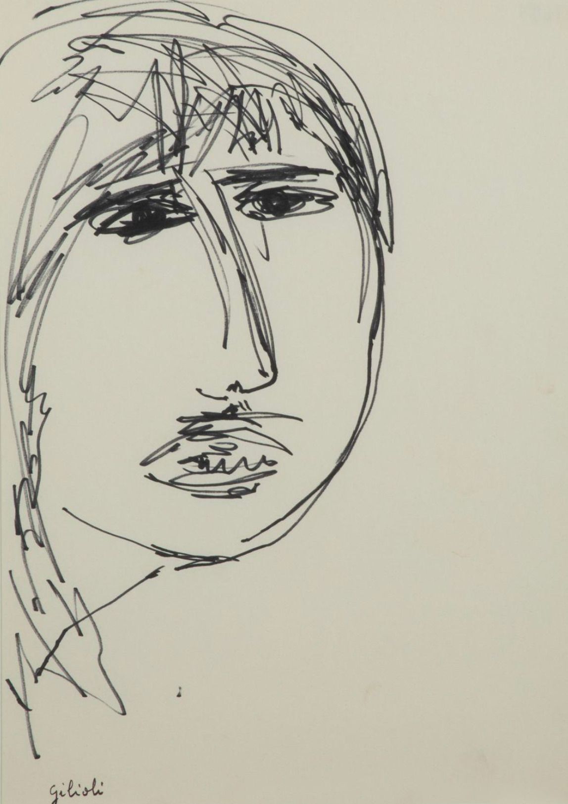 ÉMILE GILIOLI (1911-1977) 埃米尔-吉利奥利（1911-1977）
女性肖像
纸上毛毡钢笔画。左下方有签名。
纸上毛毡。左下方有签名。
&hellip;
