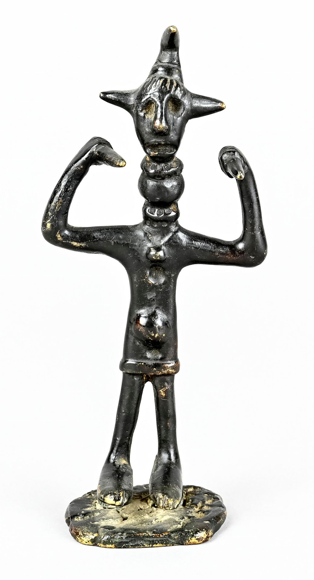 Null Figurine mortuaire africaine, Afrique, bronze, figurine fine sur socle rond&hellip;